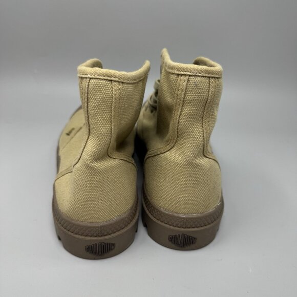 New NWOB Mens Palladium Pampa Hi Top Khaki Tan Canvas Shoes Sneakers Size 9.5 - Picture 5 of 7